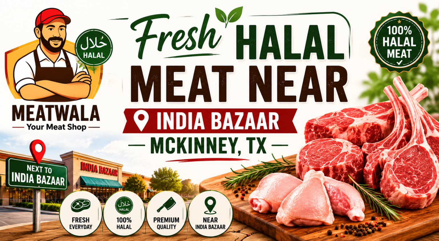 fresh halal meat near India Bazaar McKinney