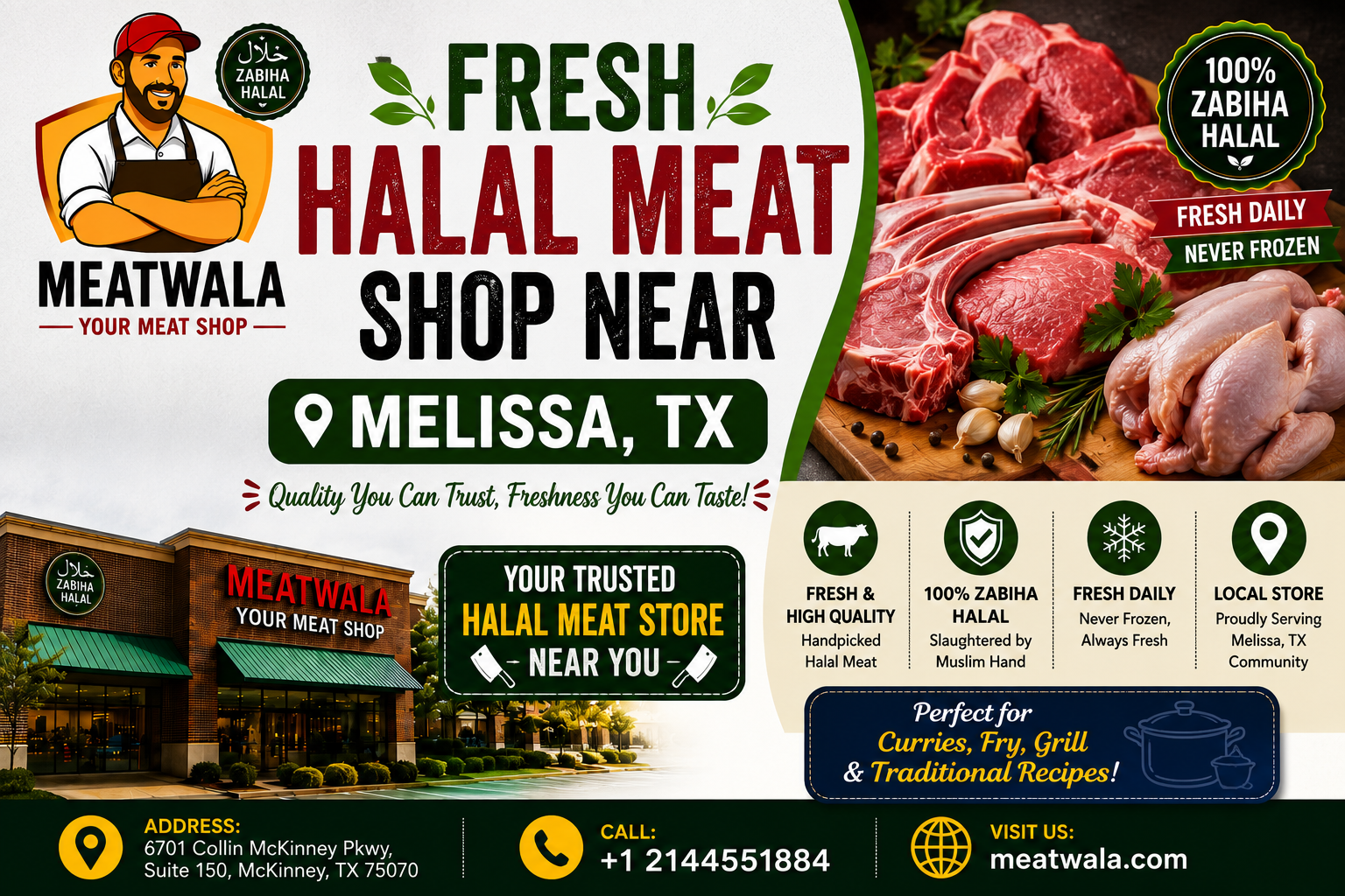 fresh halal meat shop near Melissa TX